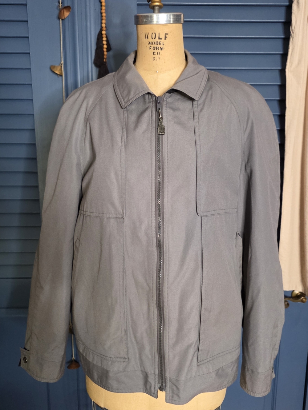 London Fog Men's Gray Zip-Front Bomber Jacket